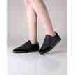 Suny Anna Kern 7030 Zwarte Nappa Leer Sneakers met volledige zool voor dames