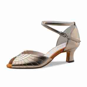 Anna Kern 1086-50 Corinne Dames dansschoenen met Open neus van Antique Nappa Leer - 5 cm Flare Hak