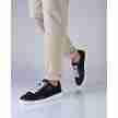 Suny Anna Kern 7410 Zwarte Lederen Sneakers met volledige zool