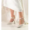 Werner Kern Betty wit satijn bruidsschoenen trouwen comfortabele dansschoenen met suede zool