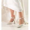 Werner Kern Betty wit satijn bruidsschoenen trouwen comfortabele dansschoenen met suede zool