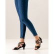 Werner Kern Eva zwart suede dansschoen dames gekruiste bandjes lage hak van 5,5 centimeter Werner Kern Eva zwart suede dansschoen dames gekruiste bandjes lage hak van 5,5 centimeter