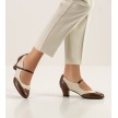 Werner Kern Emma bruine en beige leer retro damesschoenen voor dansen boogiewoogie Werner Kern Emma bruine en beige leer retro damesschoenen voor dansen boogiewoogie