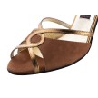 Nueva Epoca Helen Dansschoenen voor Dames bruin suede met koper leer open teen vlechtwerk Nueva Epoca Helen Dansschoenen voor Dames bruin suede met koper leer open teen vlechtwerk