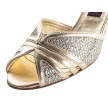 Nueva Epoca Scarlet latin dansschoenen met hak open neus goud zilver brokaat luxe salsaschoen Nueva Epoca Scarlet latin dansschoenen met hak open neus goud zilver brokaat luxe salsaschoen