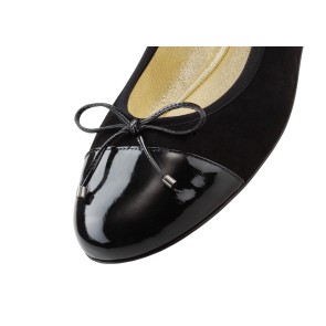 Werner Kern Myke zwarte ballerina's suede en lakleer