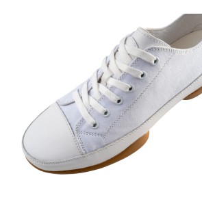 Anna Kern Suny 140 Dames Witte Danssneakers textiel met Splitzool dansen binnen en buiten