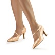 Werner Kern Rita dames dansschoenen ballroom zalmroze satijn schuin bandje over wreef Werner Kern Rita dames dansschoenen ballroom zalmroze satijn schuin bandje over wreef