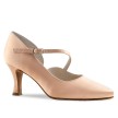Werner Kern Rita pump model dansschoenen voor dames met diagonaal bandje van zalm roze satijn Werner Kern Rita pump model dansschoenen voor dames met diagonaal bandje van zalm roze satijn