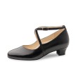 Werner Kern Stine zwarte Lederen dansschoenen voor Dames met Kruisbandje